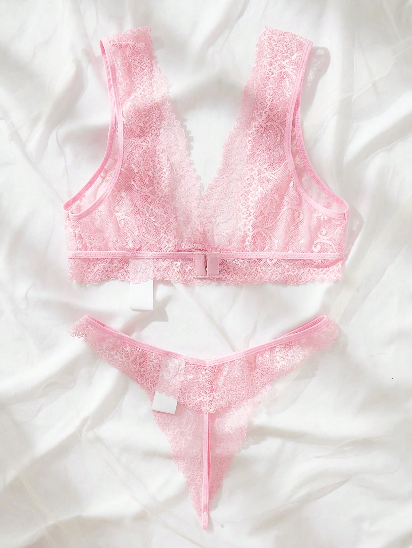 Розовый кружевной комплект ниж – обзор и цена Lace Bralette Set